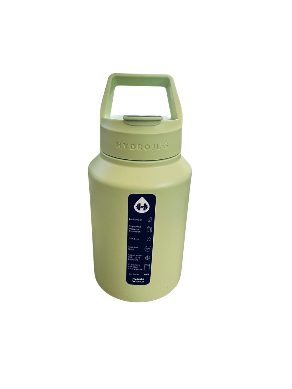 Hydrojug Wide Mouth Insulated Water Bottle - Honeydew - Leakproof